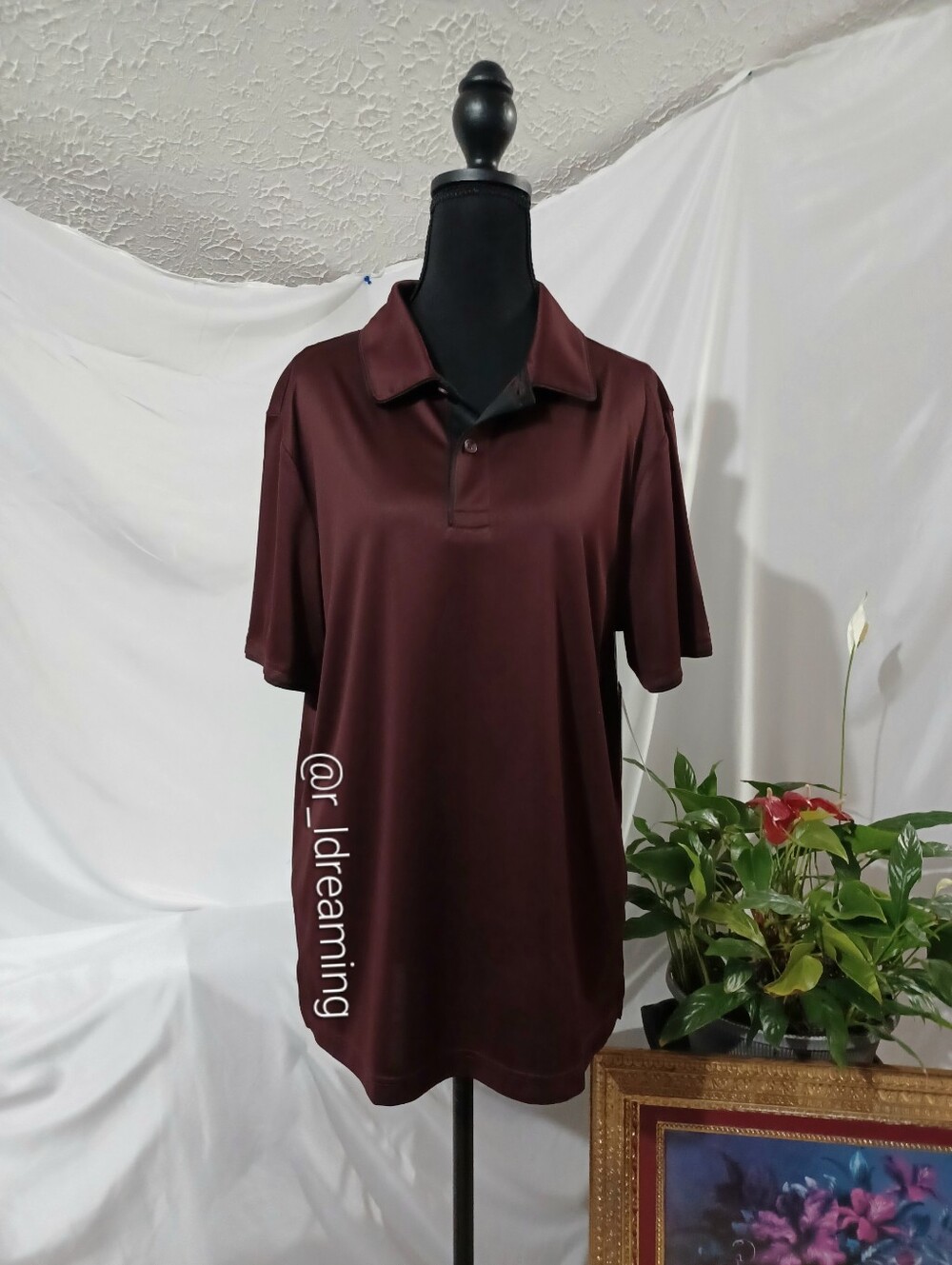 NWT 32 Degrees Men' s Stretch Flow Tipped Polo Size Medium In Ox Blood